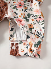 Baby Girls Cow Floral Romper Jumpsuit