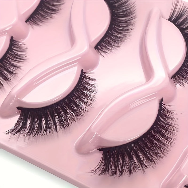 5 Pairs Fluffy Curly Cat Eye Effect False Eyelashes
