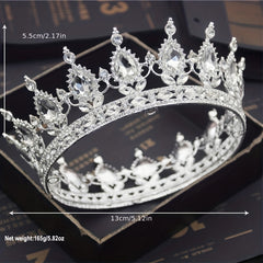 3pcs Crystal Prince Crown Headband Wedding Bridal Hair Jewelry