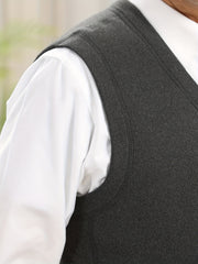Vintage Button Up V Neck Vest for Fall Winter