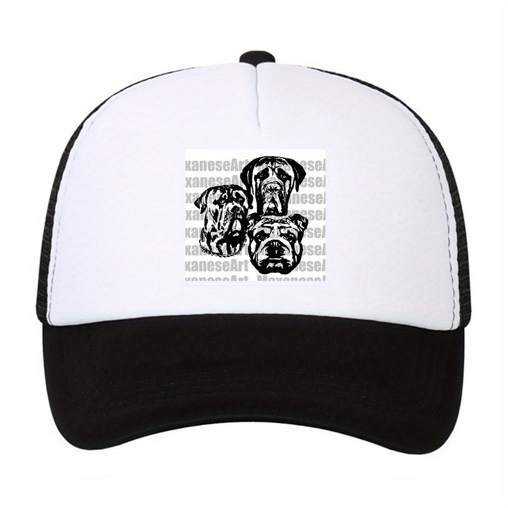 Adjustable Baseball Cap with Dogs Head Pattern for Fishing
