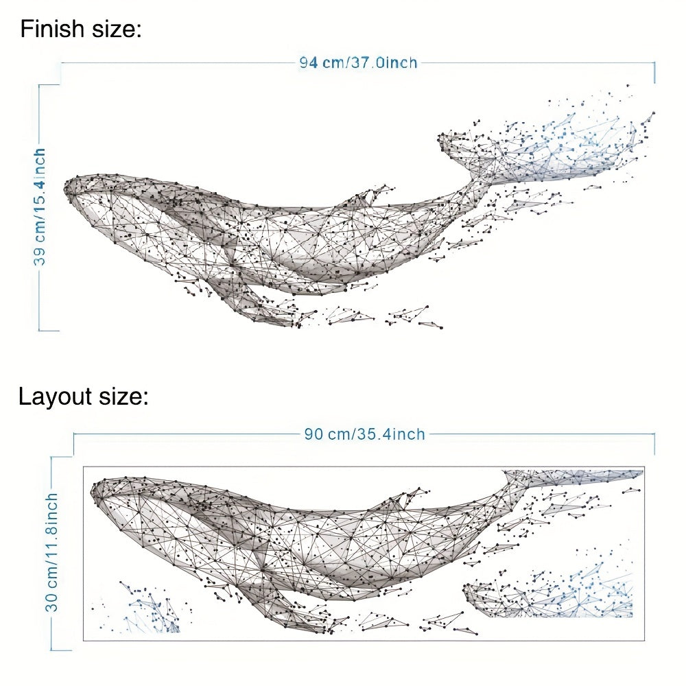 Whale Wall Sticker Geometric Pattern Modern Background Wallpaper