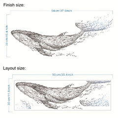Whale Wall Sticker Geometric Pattern Modern Background Wallpaper