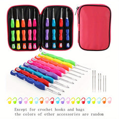2mm 6mm Portable Crochet Set with Powder Bag Soft Handle Ergonomic Handle