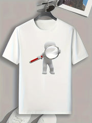 Cartoon Pattern Print Men's Comfy Sports T-shirt Graphic Tee