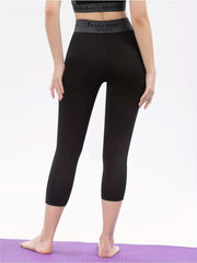 High Elastic Seamless Shaping Calf Length Leggings with Pockets
