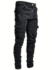 Men's Slim Fit Pocket Jeans - Casual Street Style Denim Pants