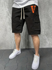 Men's V & 22 Graphic Casual Sports Shorts
