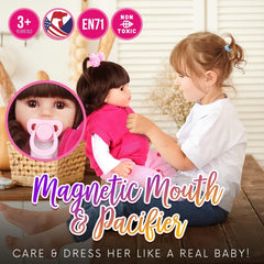 18 Inch Reborn Doll Realistic Lifelike Soft Doll, 360 Movable Arms and Legs