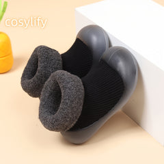 Baby Girls Plush Slip-On Sock Shoes Non-Slip Soft Sole Thermal Toddler Shoes