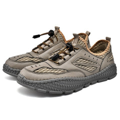 EXSHERO Men's Casual Platform Shoes Breathable Stitching Sneakers