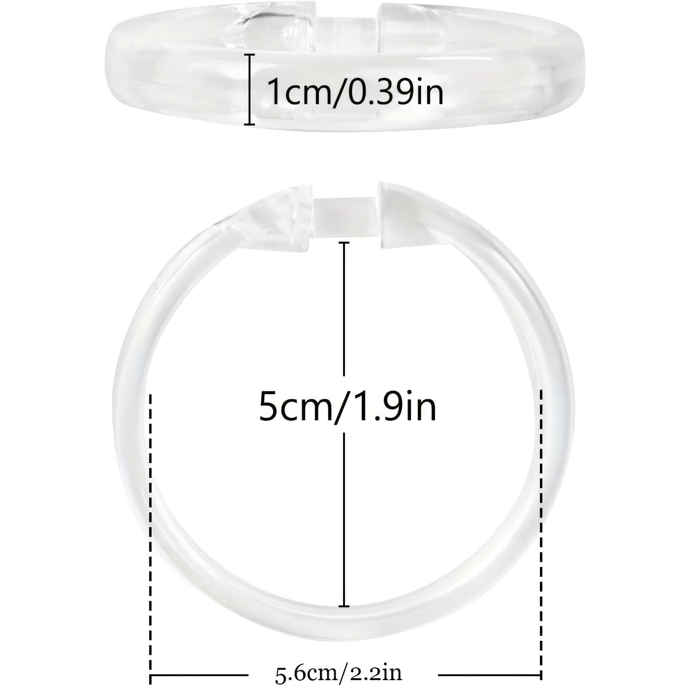 12 Transparent Plastic Shower Curtain Rings High Hooks For Bathroom Shower Rods