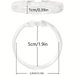 12 Transparent Plastic Shower Curtain Rings High Hooks For Bathroom Shower Rods