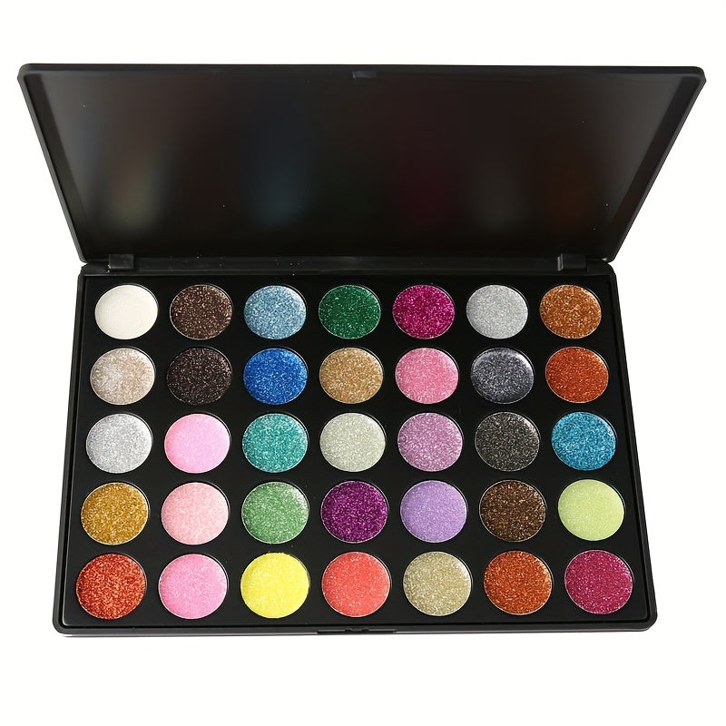 35 Colors Glitter Pearly Eyeshadow Palette Golden Multicolor Eyeshadow
