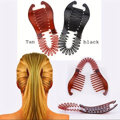 Solid Banana Clip Elastic Hair Comb Ponytail Maker Vintage Hair Accessory