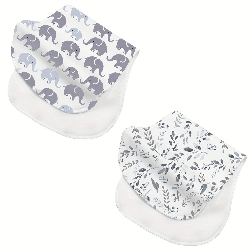 2pcs Baby Burp Towels Anti-spit Milk Towels Soft Cotton Sweat-absorbent Towels