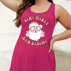Funny Santa Claus Print Plus Size Nightdress