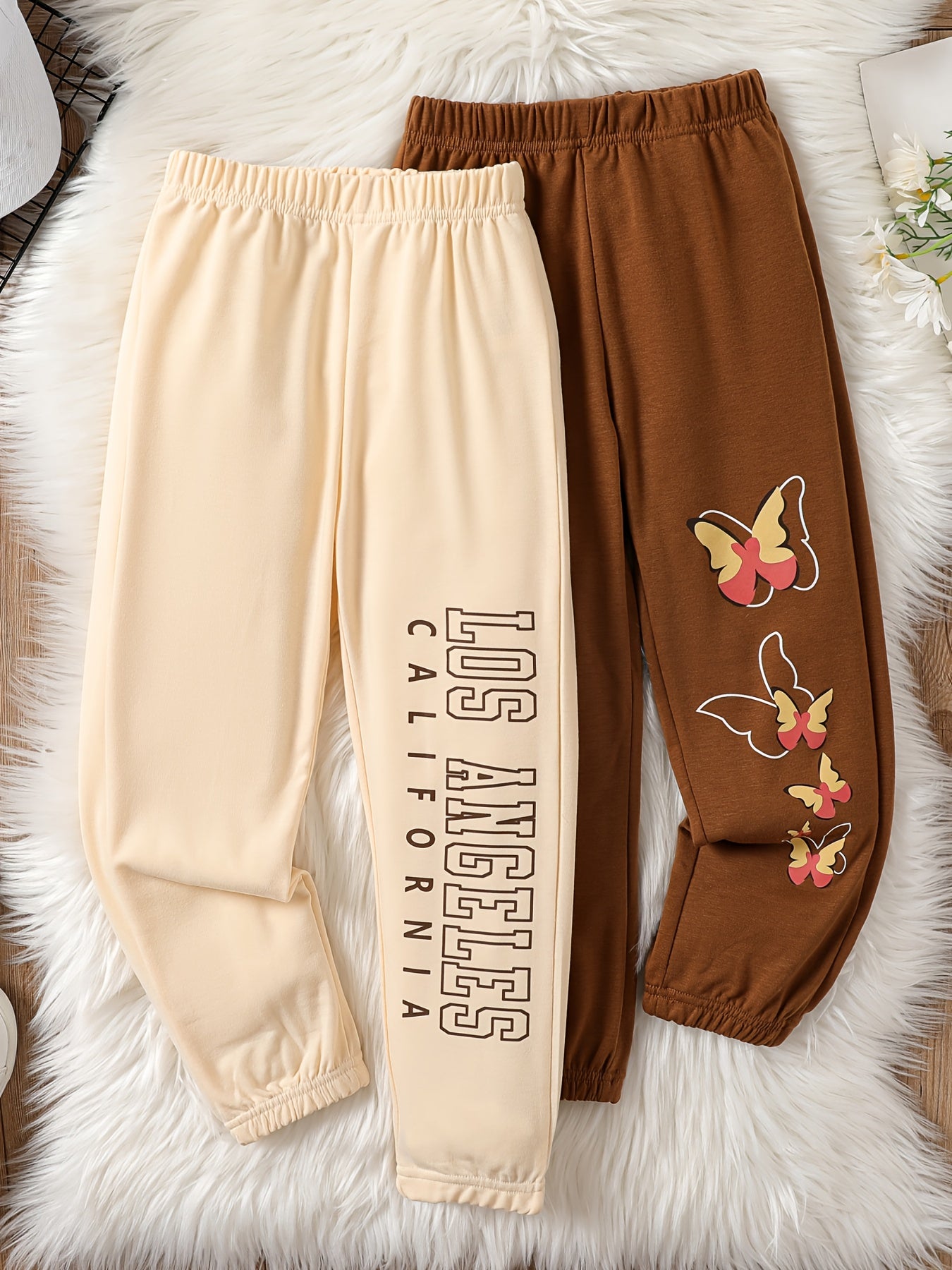 Kid Girls Letter Print Jogger Sweatpants Los Angeles
