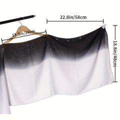 Faux Pearl Buckle Chiffon Shawl Gradient Sunscreen Wrap