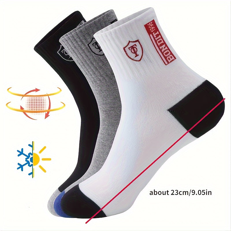 12 Pairs Men's Crew Socks Sweat Absorbing Athletic Short Socks