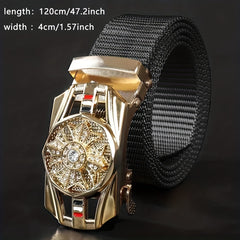 Men's Automatic Buckle Rotatable Nylon Canvas Casual Belt