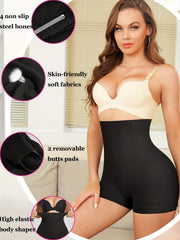 Ribbed High Waist Shaping Shorts Tummy Control Compression
