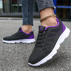 Women's Breathable Mesh Sneakers Casual Lace Up Sport Shoes