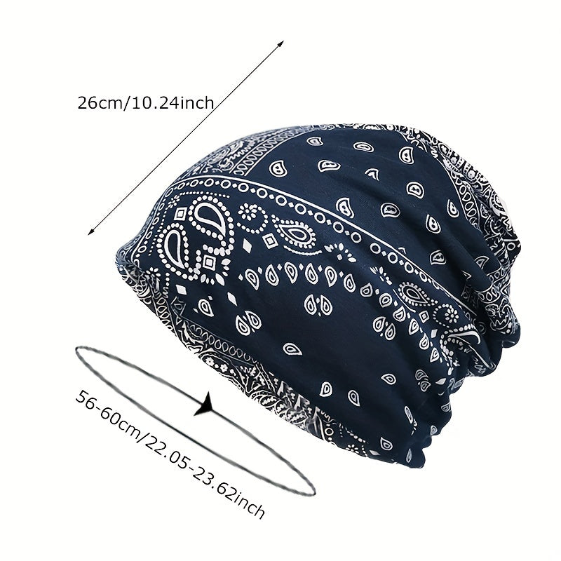 Unisex Sunshade No brim Beanies Hat With Cashew Flower Style