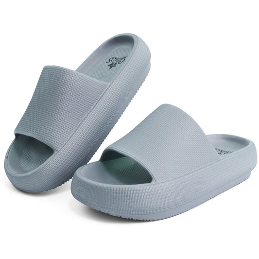 Men's Comfort Slide Slippers Cushioned Indoor Outdoor Grey