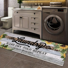 Sunflower Laundry Rug Runner Non Slip Entryway Runner Mat