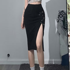 Y2K Sexy Split Skirt High Waist Skirt Women's Clothing