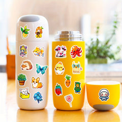 300pcs Small Fresh Stickers Mixed Cartoon Stickers for Water Bottle Phone