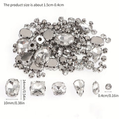 100pcs Transparent Glass Rhinestones With Metal Back