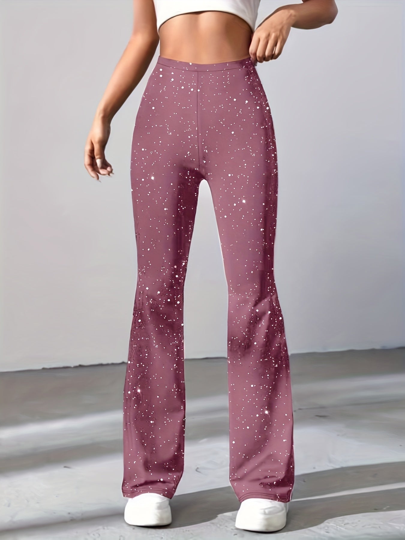 High Waist Flared Leg Pants for Women