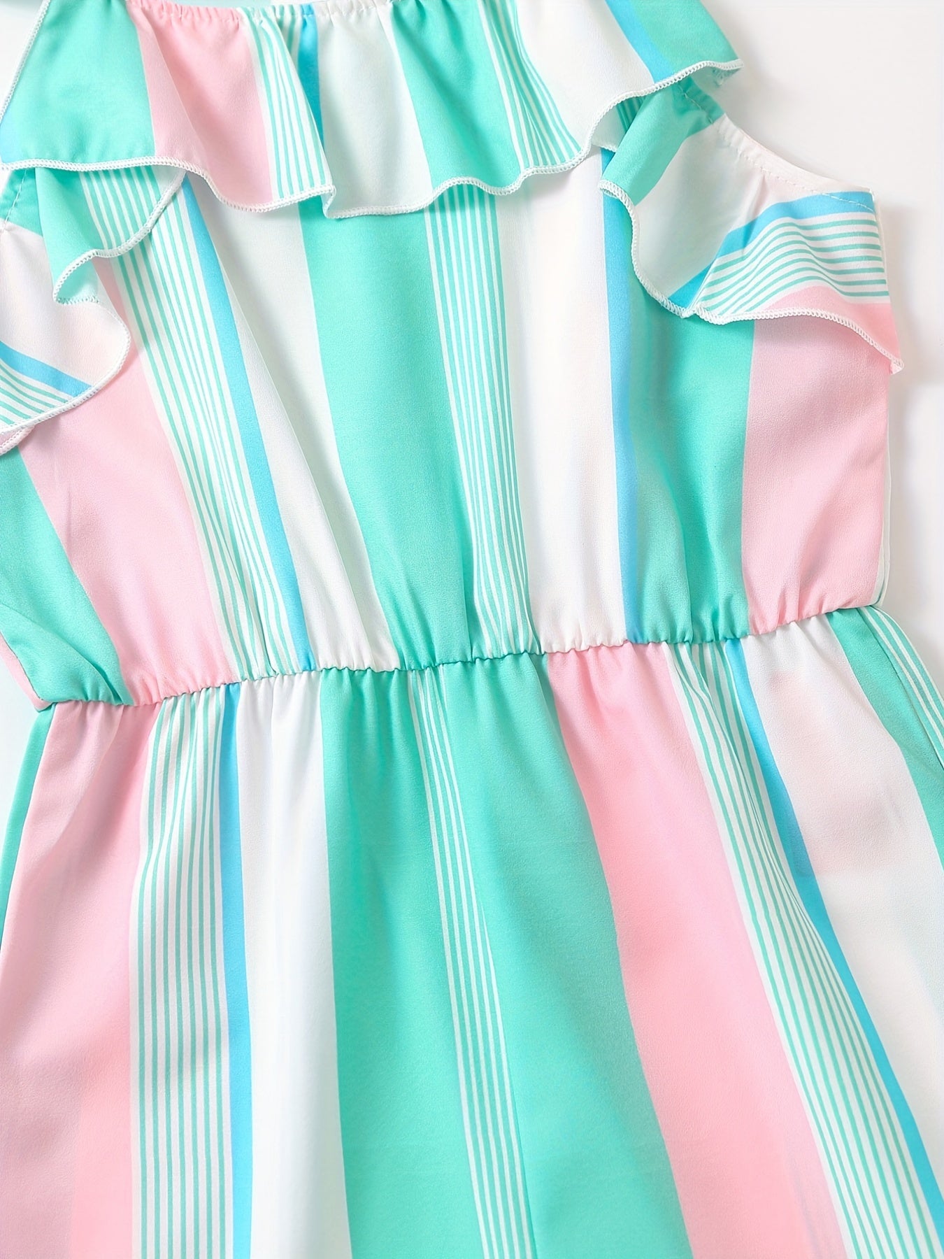 Toddler Girls Striped Graphic Rompers Jumpsuits