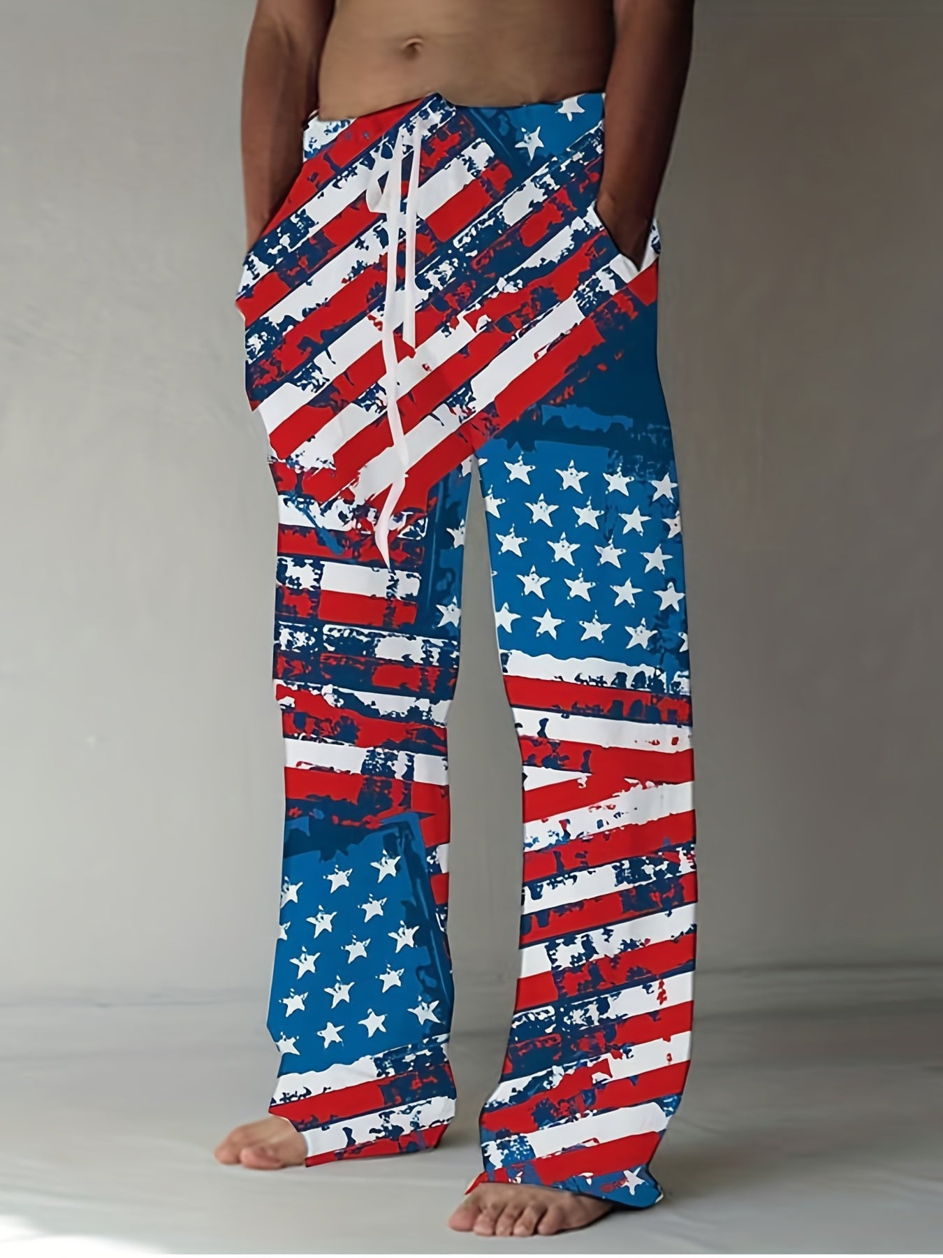 Tie Dye Drawstring Sweatpants Straight Leg Casual Pants for Men