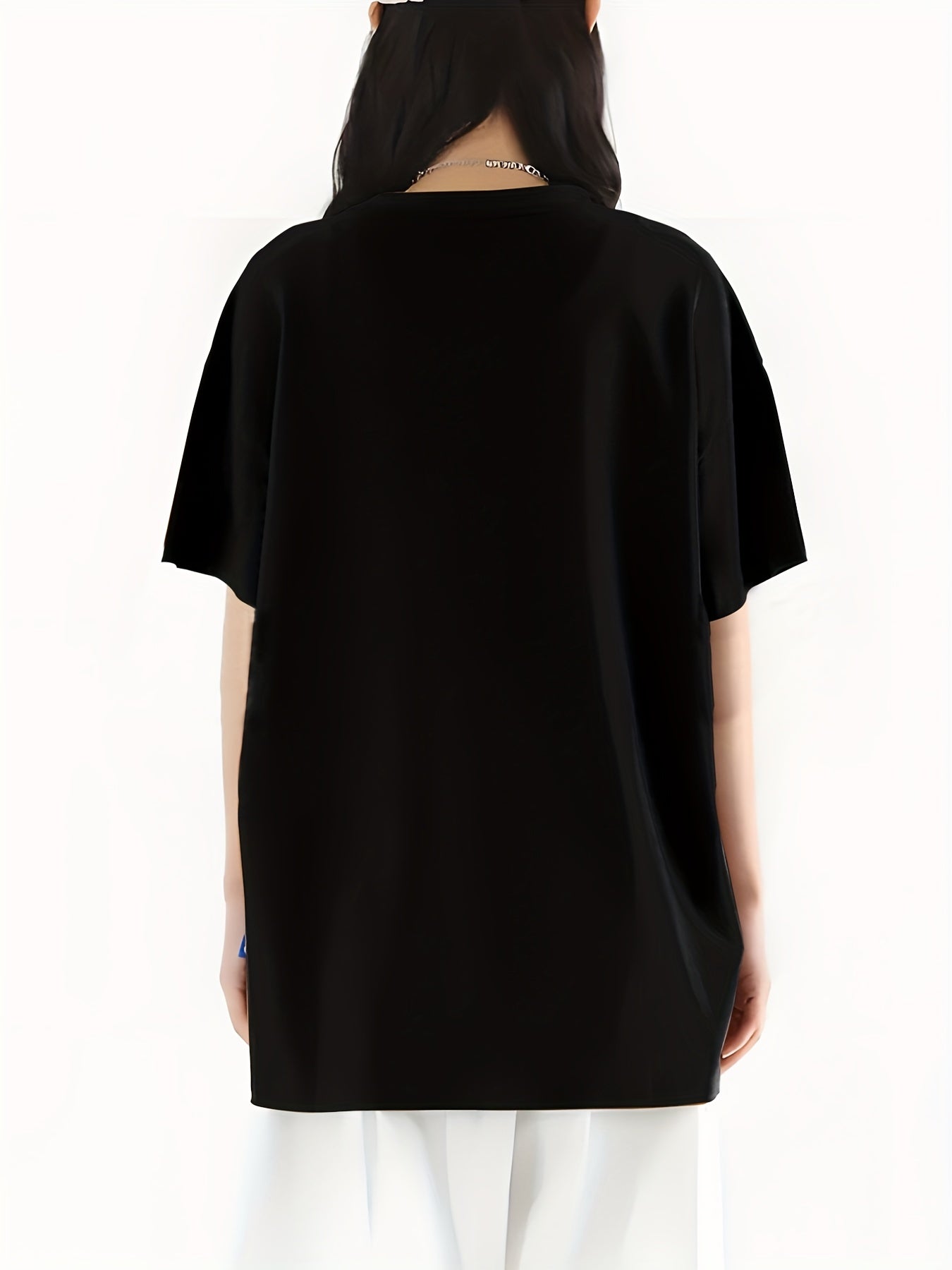 Letter & Bear Print Sports Top Crew Neck T shirt Women's Clothing