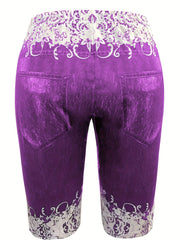 Graphic Print High Waist Shorts for Women