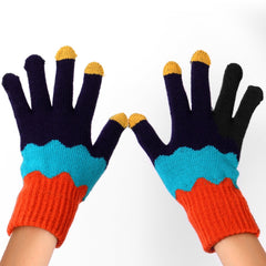 Plush Gloves Cycling Knitted Gloves Autumn And Winter Girls Cold-proof