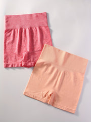 2pcs Solid Sports Shorts Stretchy Sexy Summer Fitness Workout Yoga Shorts
