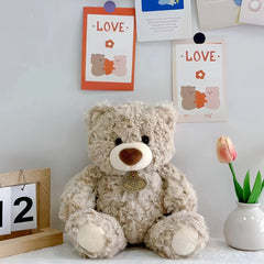 Memorable Keepsake Teddy Bear Plush Toy Soft Polyester Deep Brown Ivory