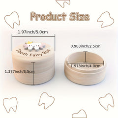 Wooden Fairy Tooth Box with 3D Teeth Detail - Keepsake for Parents - Ideal Gift