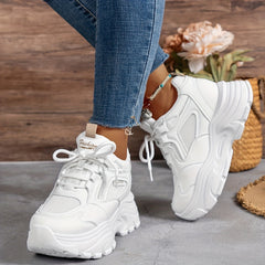 Women's Wedge Heel Sneakers Breathable Mesh Casual Shoes
