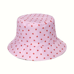 Pink Love Pattern Sunshade Bucket Hat Unisex