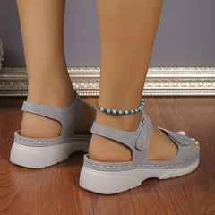 Women's Wedge Sandals Hook & Loop Ankle Strap Platform Sand