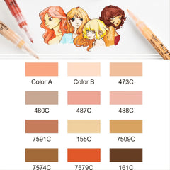 12pcs Acrylic Marker Pen Animation Graffiti Brush Body Painting Pen