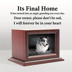 Custom Wood Pet Cremation Urn with Photo - Memorialize Your Beloved Dog or Cat