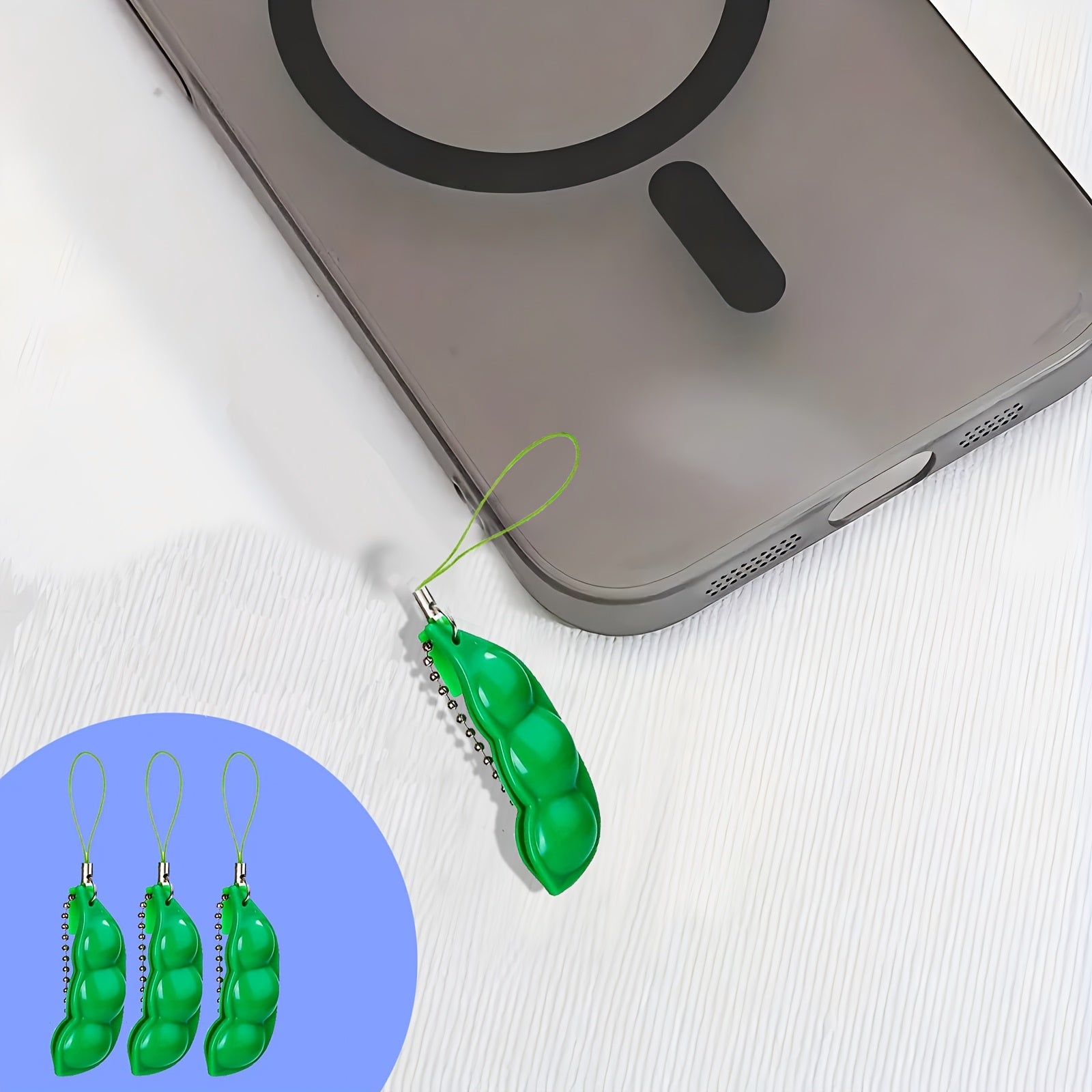 Pea Squishy Keychain Stress Relief Toy