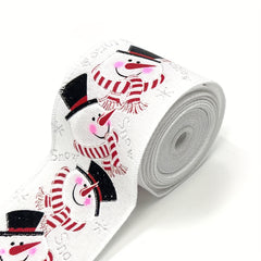 4.57M Christmas Wired Ribbon Xmas Tree Santa Red Truck Burlap Ribbon
