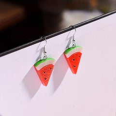 12 Pairs Funny Fruit Cake Dangle Drop Earrings For Girls